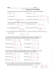 Image result for Compound Probability Answersheet