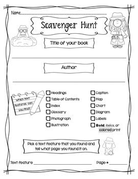 Afbeeldingsresultaten voor Text Feature First Grade Hunt