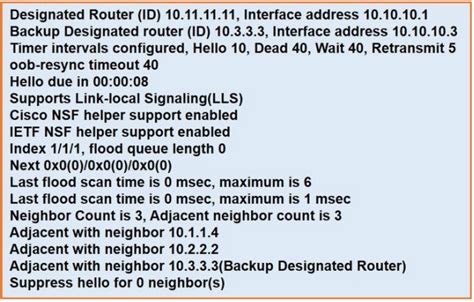 Show IP Ospf Interface Command に対する画像結果