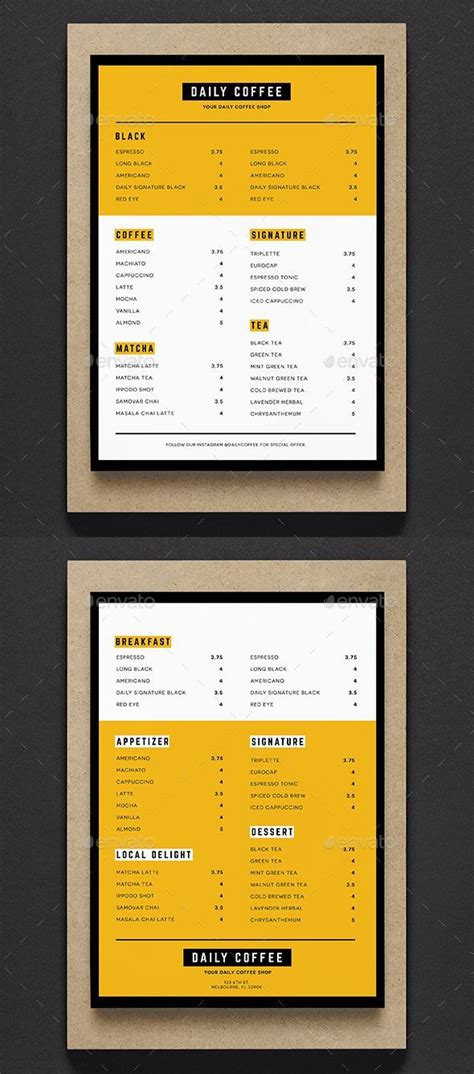 Simple Coffee Shop Menu に対する画像結果