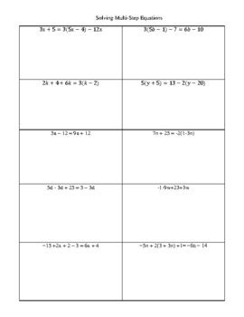 Image result for Multi-Step Variable Equations Worksheets