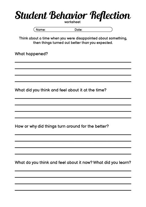 Behavior Reflection Sheet に対する画像結果