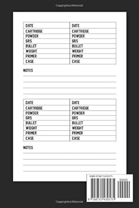 Toradh íomhá ar Printable Reloading Log Sheets