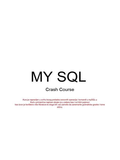 Bildergebnis für Crash Course On SQL