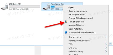 Image result for BitLocker Menu