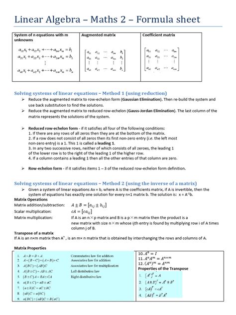 Linear Algebra Formulas に対する画像結果