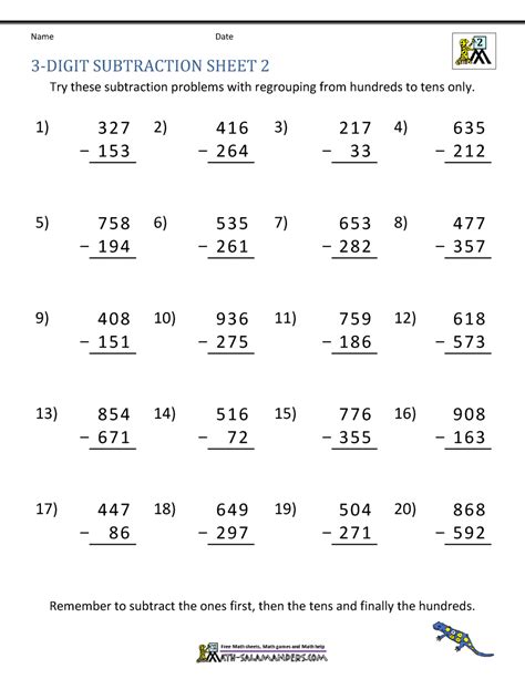 Math Addition and Subtraction Worksheets Grade 2 に対する画像結果