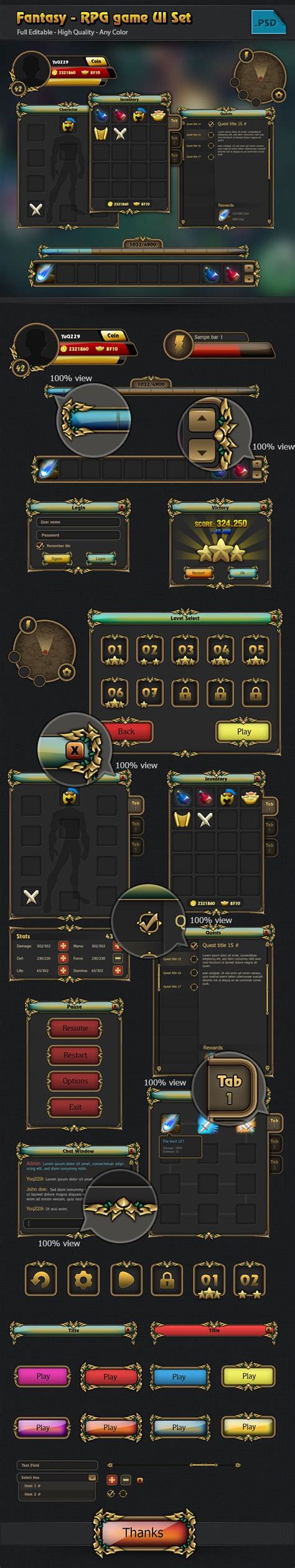 Image result for RPG Character Design GUI