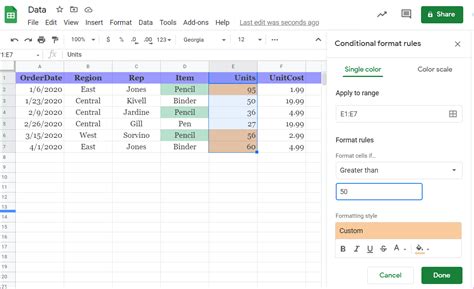 Image result for Google Sheets Border Conditional Formatting