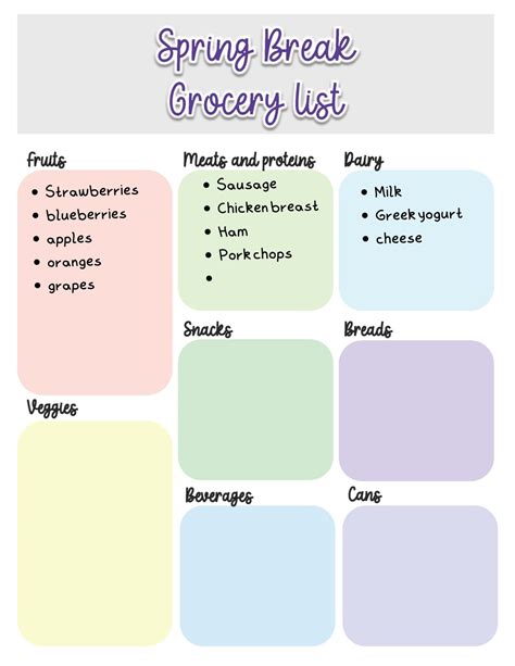 Image result for Spring Break Planner