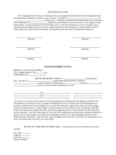 Image result for Attestation Clause