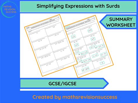 Image result for Simplifying Surds Worksheet