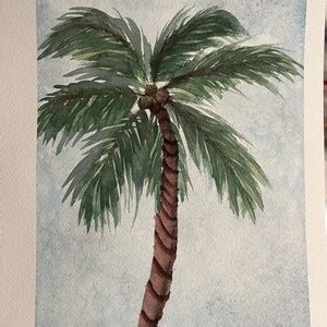 Toradh íomhá ar Hand Painted Palm Tree Diffuse Map Texture