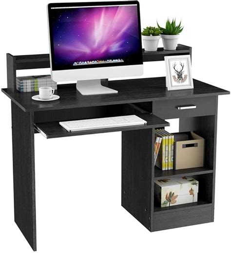 Small Computer Desk with Keyboard Tray Monitor Stand에 대한 이미지 결과