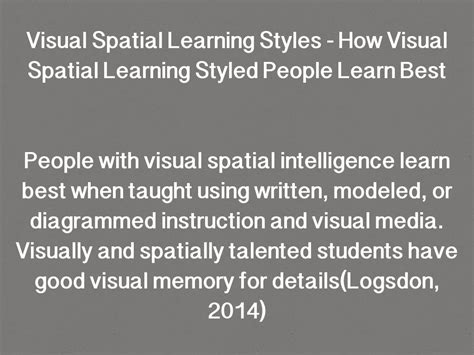 Visual Spatial Learning に対する画像結果