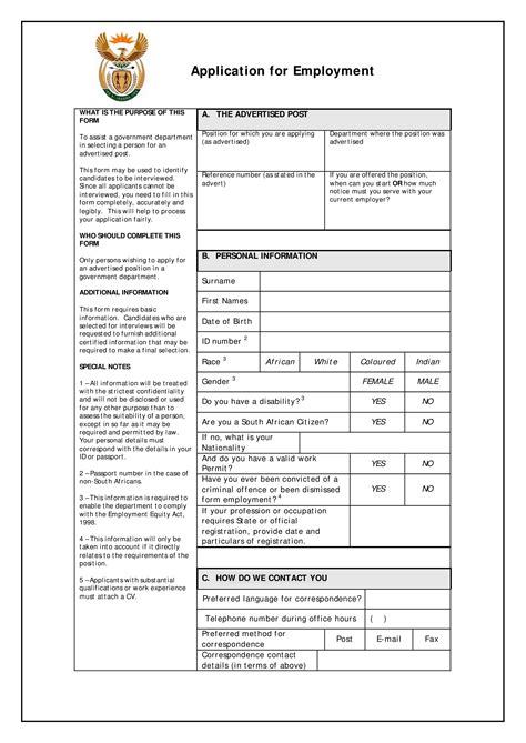 Image result for Basic Job Application Form Template
