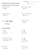 Expanding and Condensing Logarithms Math Lib Answer Key に対する画像結果