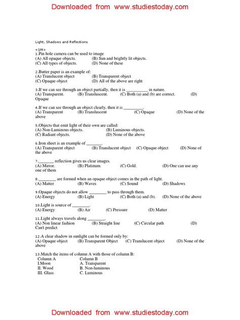 Class 6 Light Shadows and Reflections Part 2 Learner Bee に対する画像結果