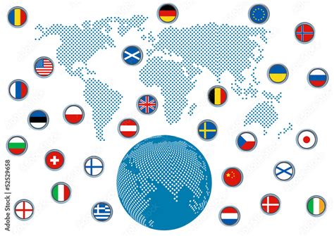 Image result for World Map Modern Flags