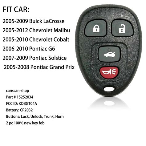 Toradh íomhá ar 2008 Chevy Malibu Key Fob Programming