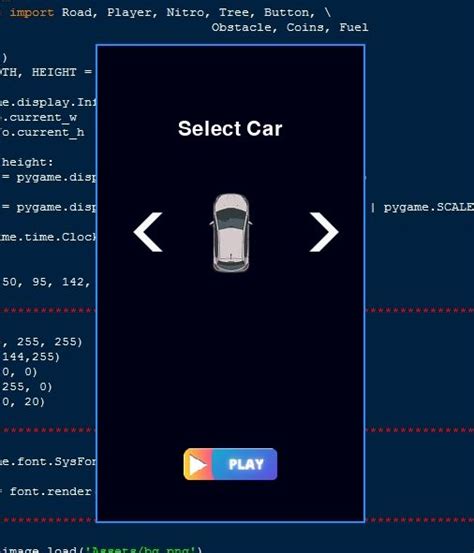 Toradh íomhá ar Python Car Game