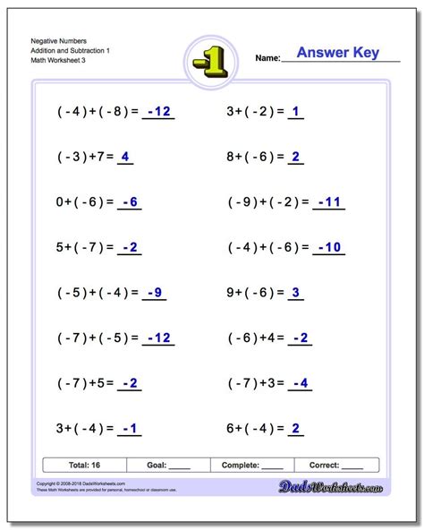 Image result for Negative Numbers Worksheet Grade 3