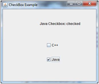 Toradh íomhá ar Java JCheckBox UI