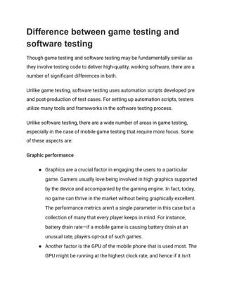 Toradh íomhá ar The Key Types of Game Testing