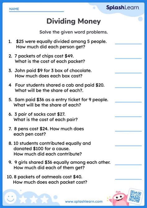 Toradh íomhá ar Math Worksheets Multiplication and Division Word Problems