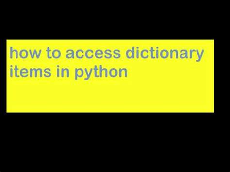 Image result for Access Items of Dictionary in Python