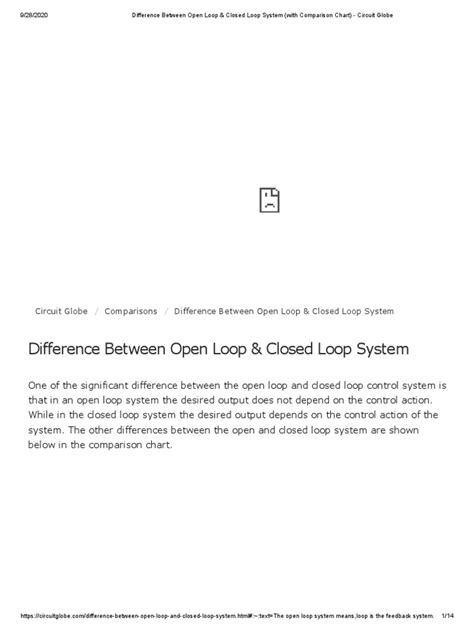 Image result for Comparison Open Loop System to Closed Loop System