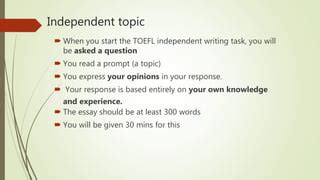 Image result for TOEFL Writing Overview