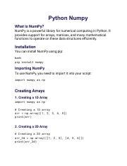 Image result for Numpy Python Short Notes