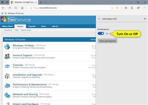How to Turn Off Notifications in Edge Browser に対する画像結果