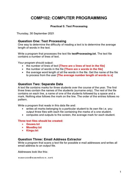 Processing Text Files に対する画像結果