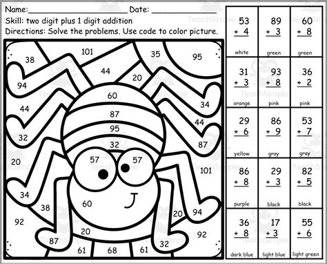 Image result for Math Double-Digit Addition Coloring Worksheets