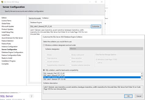 Image result for Collation SQL Setup