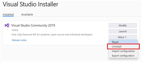 Image result for Uninstall Visual Studio