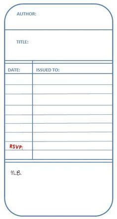 Afbeeldingsresultaten voor 90 Library Sign Out Card