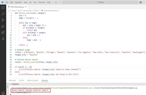 Image result for Binary Search Python Output