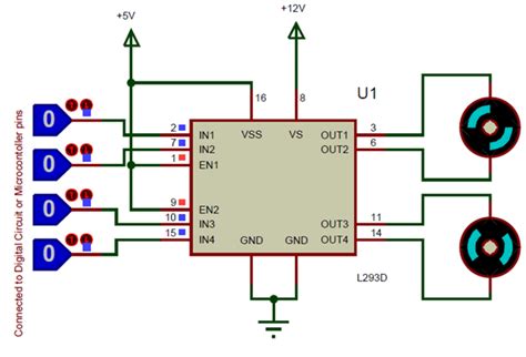 Image result for L293D Motor Driver Pin Config