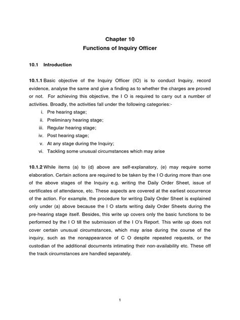 Image result for Inquiry Officer