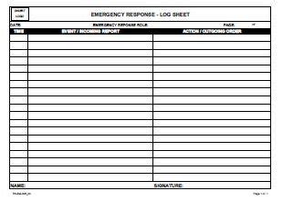 Image result for Emergency Log Sheet