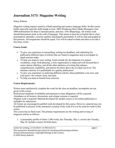 Image result for Magazine Writing Examples