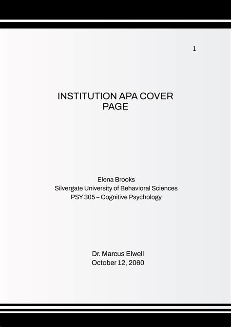 Toradh íomhá ar APA Style Cover Page Example