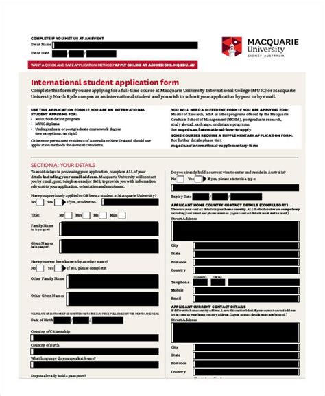 Image result for Student Application Form Sample Format