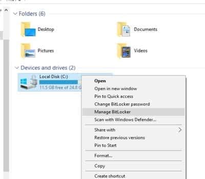 Manage BitLocker Drive Encryption に対する画像結果