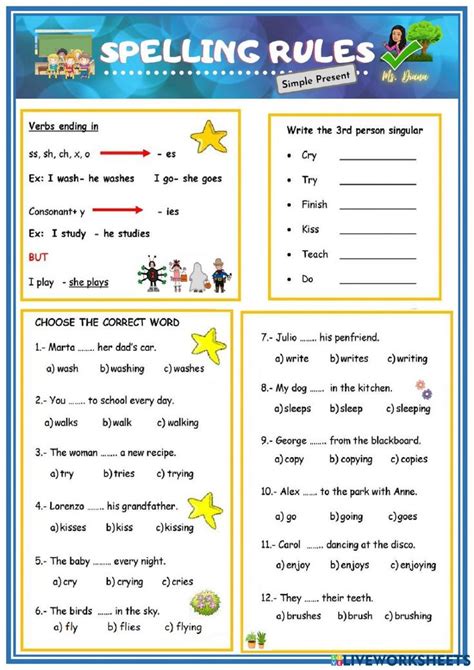 Image result for Present Simple Rules Worksheet.pdf