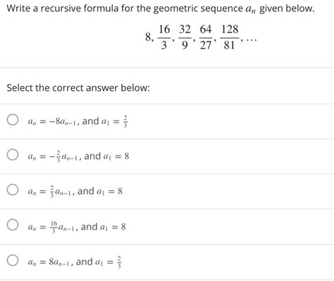 Image result for Geometric Recursive Formula
