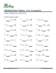 Image result for Multiplication with 12 Worksheet Grade 4